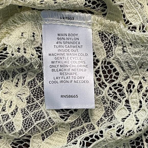 BP Lace Top Pullover Sheer Lime Green Size Medium Y2K - Picture 6 of 7